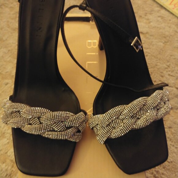 BRAND NEW Hello Molly Ballencia Black-Diamante Billini Heels Size 7 - Picture 2 of 11